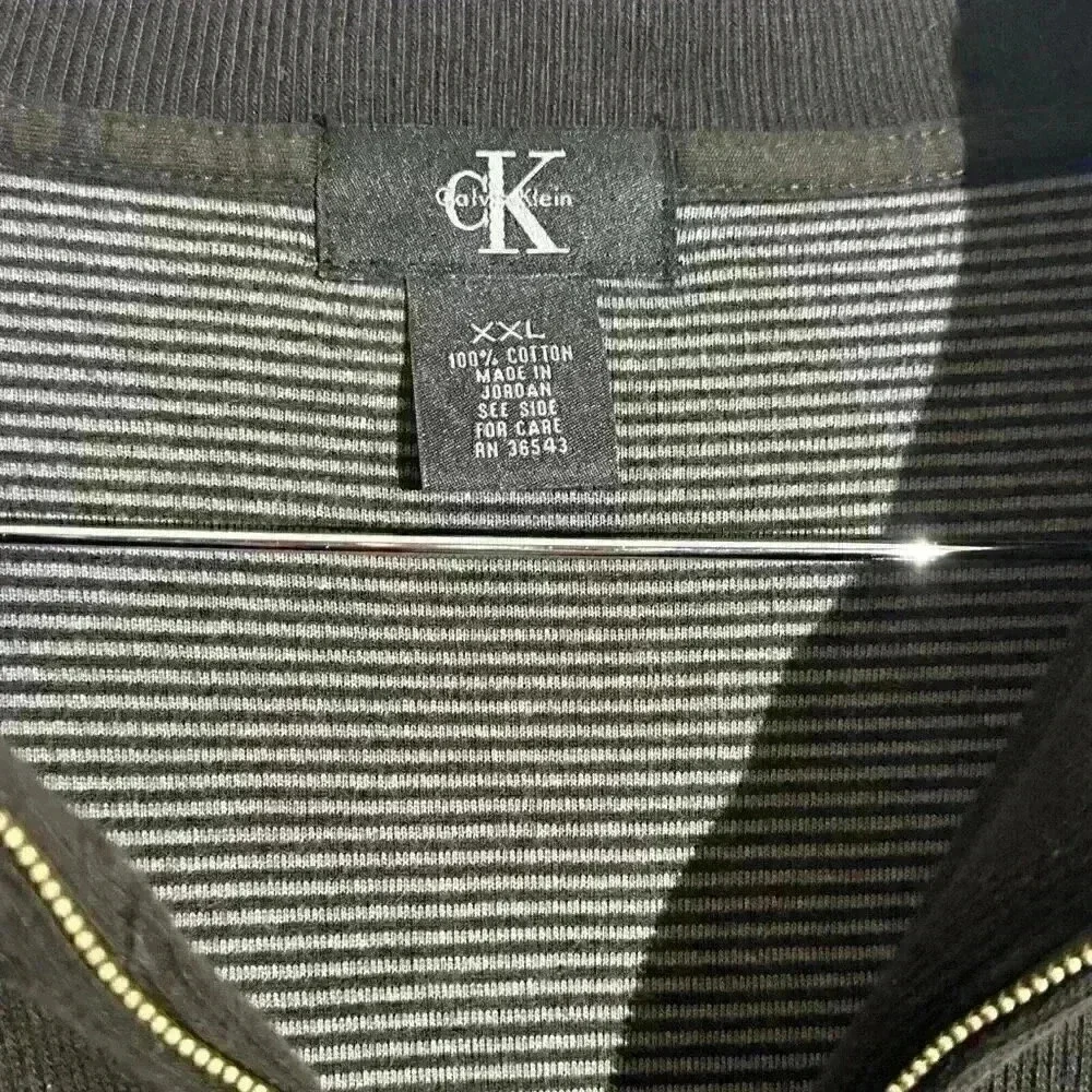 CALVIN KLEIN Mens‎ XXL Black 1/4 Zip pullover Cotton Knit Sweater